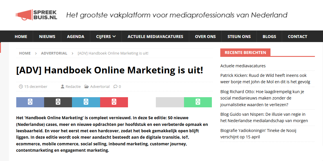 Of je nu net begint of al jaren ervaring hebt: het Handboek Online Marketing geeft je nieuwe perspectieven, praktische tools en frisse energie om verder te groeien.