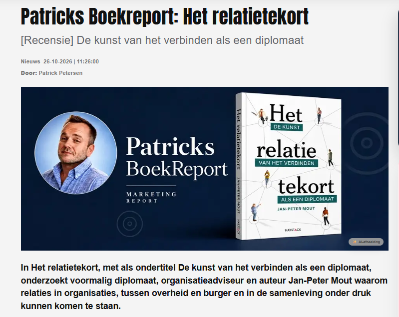 Als boekrecensent op MarketingReport: 'Het relatietekort'